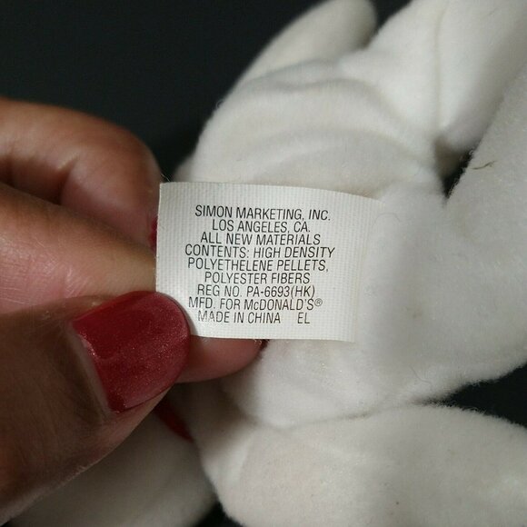 Ty Teenie Beanie Canada Maple The Bear Teddy 6 inch White Red with Hang Tag - Picture 6 of 6